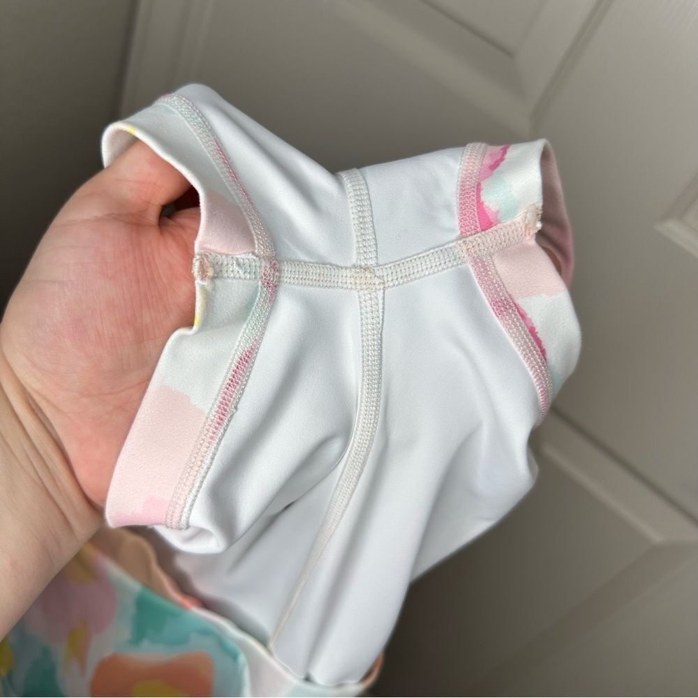 SweetHoney Multicolor Watercolor Polka Dot Print White Athletic Skort Sz 5 Girly - Picture 7 of 8